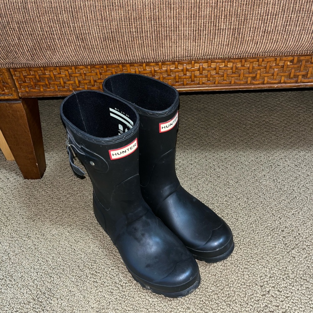 Hunter boots, worn